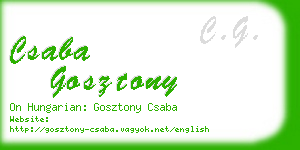 csaba gosztony business card